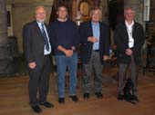 Hans-Werner Sinn with congress organisers Tom van Veen, Pierre Pestieau and Helmuth Cremer 