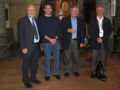 Hans-Werner Sinn with congress organisers Tom van Veen, Pierre Pestieau and Helmuth Cremer