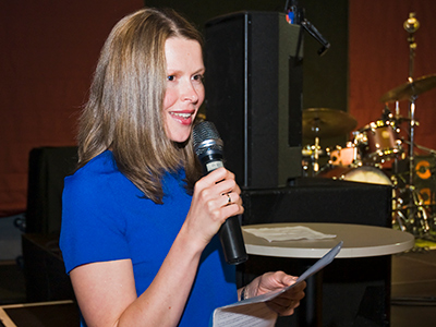 Celine Azemar, Local Organizer of IIPF Congress 2019 in Glasgow (at Conference Dinner)